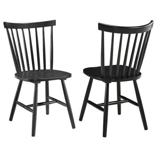 Hollyoak - Windsor Wood Dining Side Chair (Set of 2) - Black by Coaster Fine Furniture | Bel Furniture