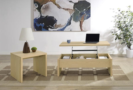 Canoga - Engineered Wood Accent Side End Table - Light Oak