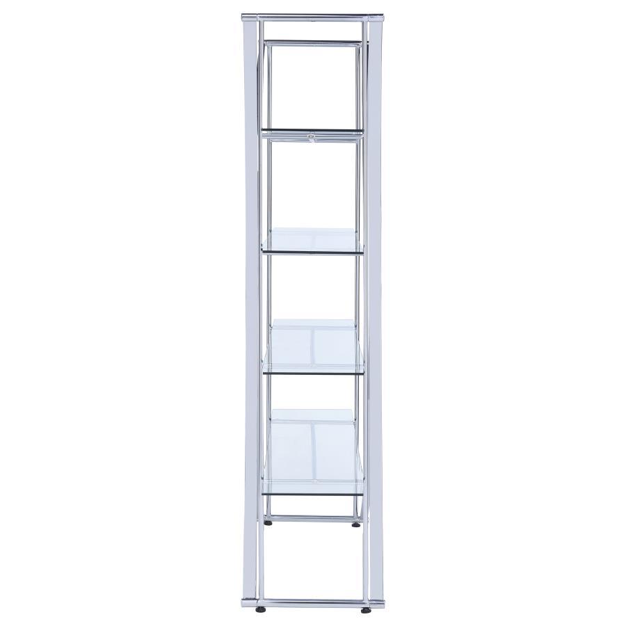 Larson - 4-Shelf Glass Bookshelf - Chrome