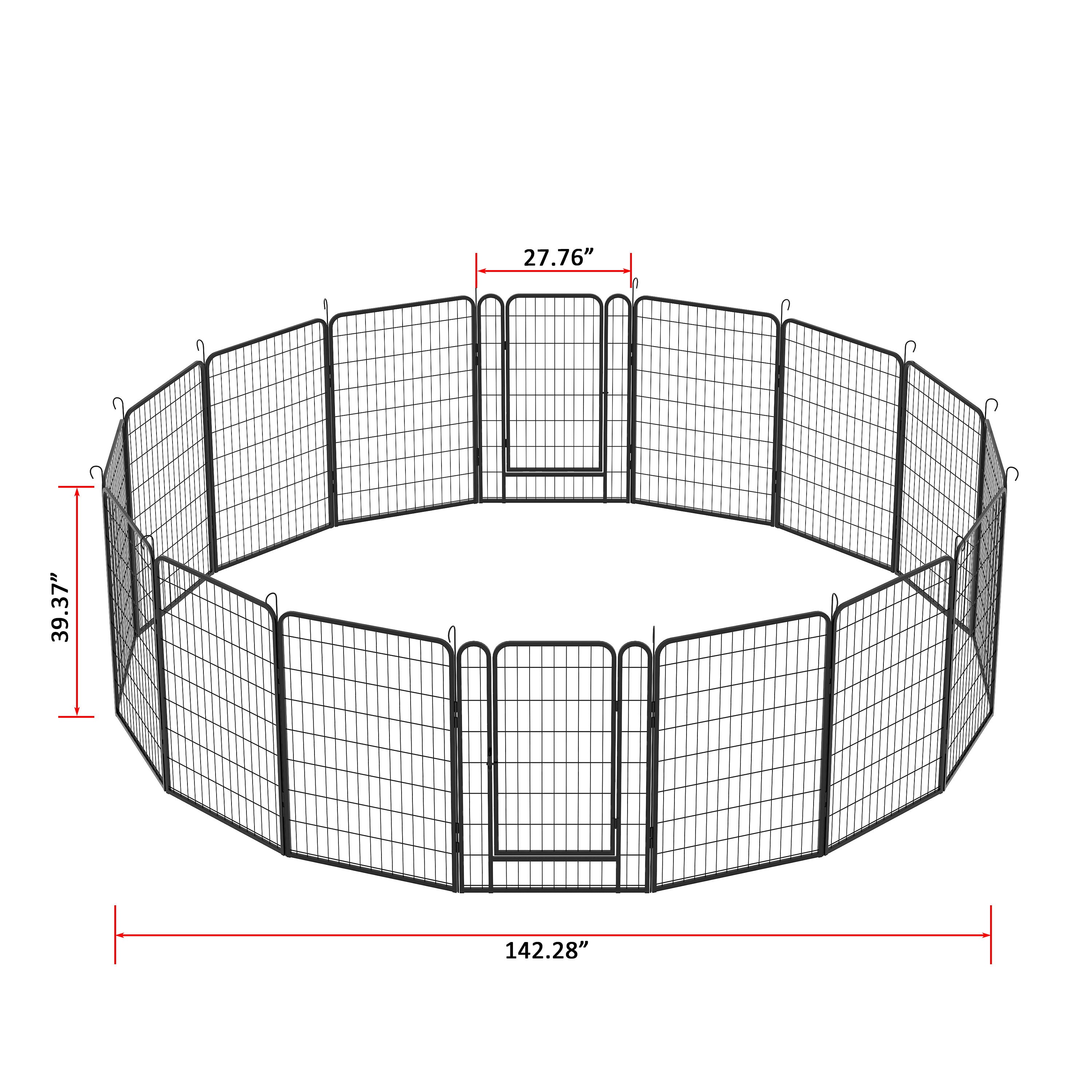 Heavy Duty Metal Playpen With Door, Dog Fence Pet Exercise Pen For Outdoor, Indoor