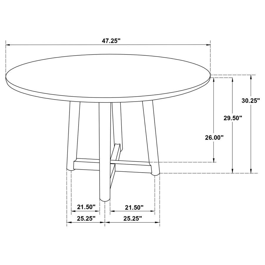 Dinah - Round Solid Wood Dining Table - Walnut