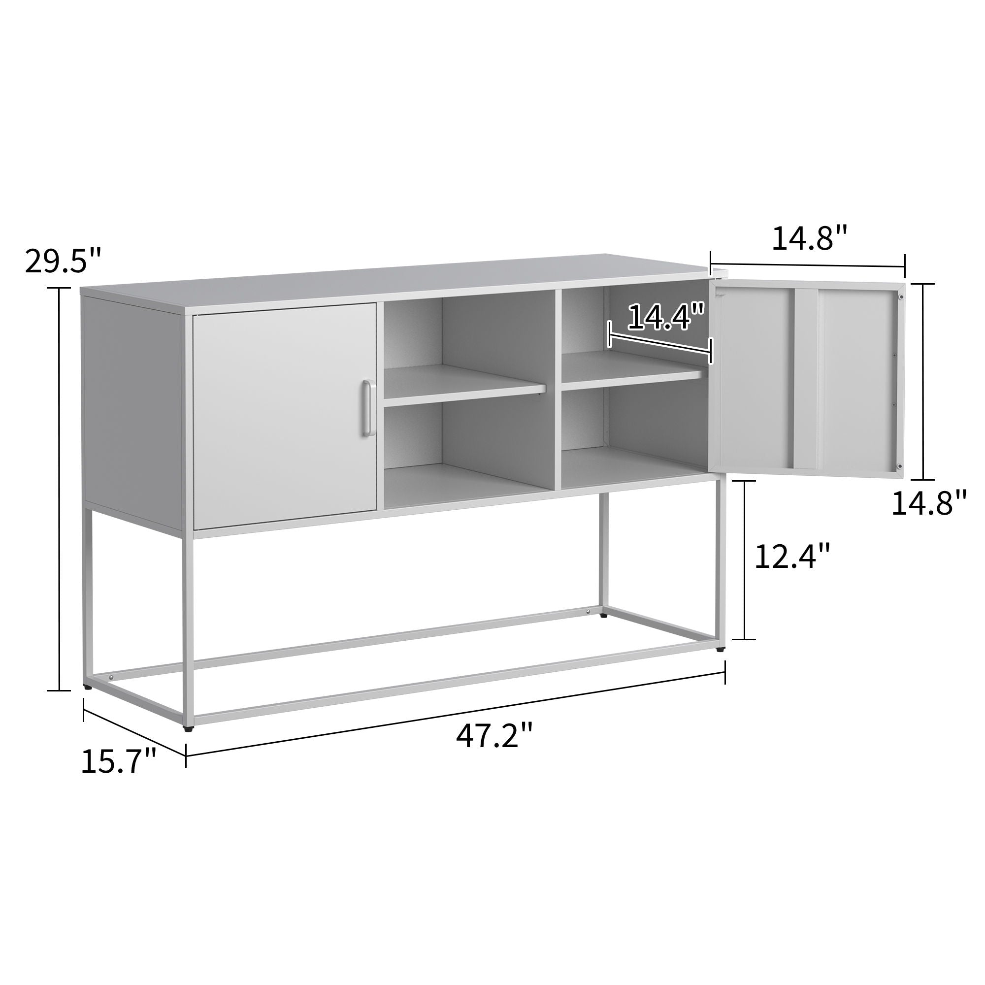 Modern Sideboard Buffet With Plenty Of Storage Space, Anti-Tilt Mechanism, Elegant Handles, Silent Magnetic Closure And Eco-Friendly Finish For Kitchen, Dining Room And Living Room