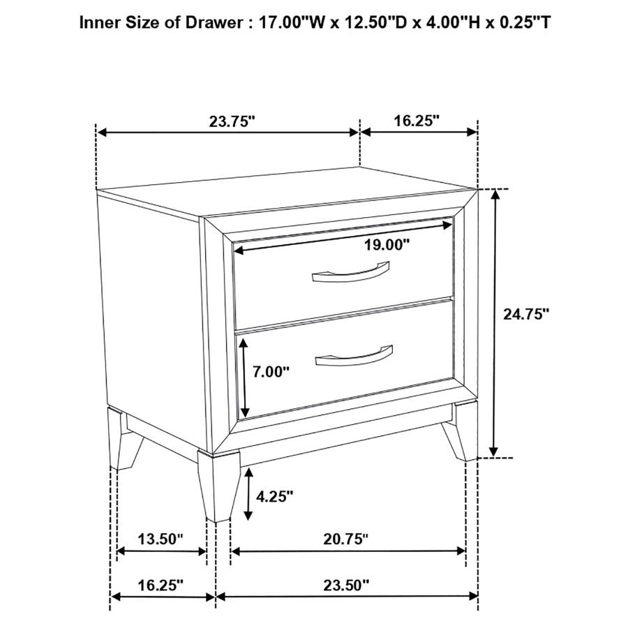 Watson - 2-Drawer Nightstand - Gray Oak