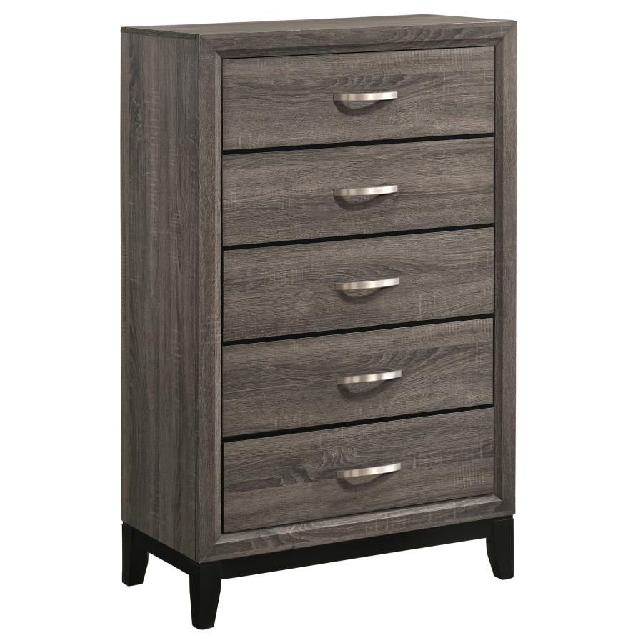 Watson 5-Drawer Bedroom Chest Gray Oak