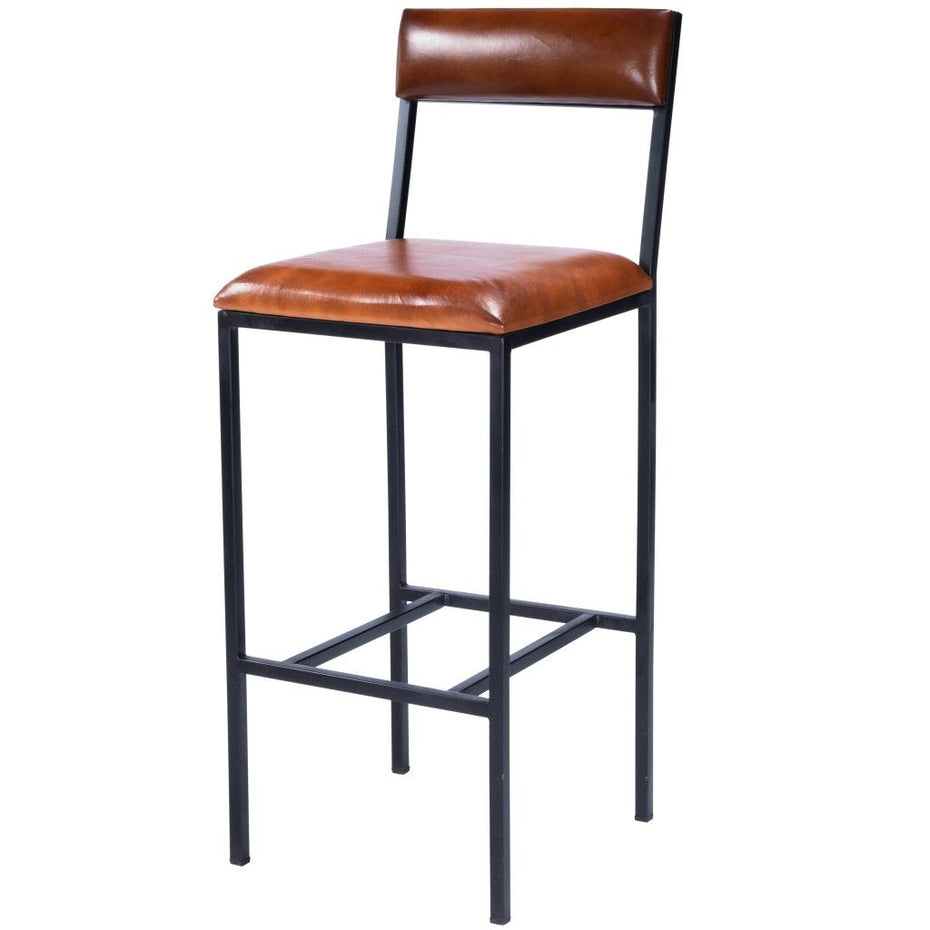 And Iron Bar Chair - Brown / Black