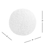 Ayla - Round Sphere Accent Ball Throw Pillow - Curly White