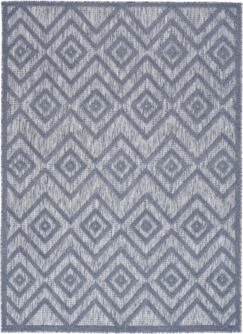 6' X 9' Argyle Indoor / Outdoor Area Rug - Denim Blue