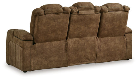 Wolfridge - 2 Pc. - Power Reclining Sofa, Power Reclining Loveseat With Console - Brindle - view 3