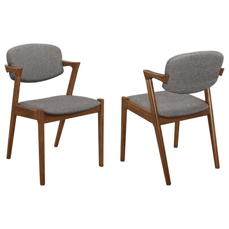 Malone - Padded Wood Dining Arm Chair (Set of 2) - Dark Walnut by CoasterEssence | Bel Furniture