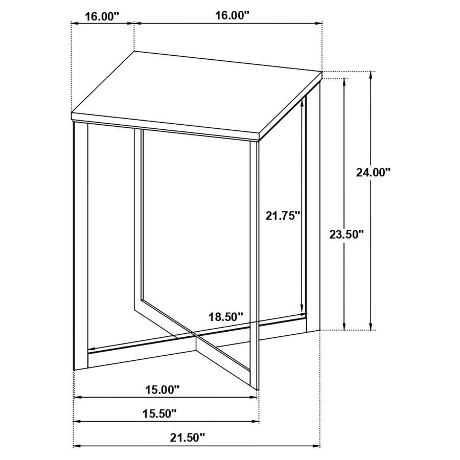 Tobin - Square Marble Top End Table - White And Black