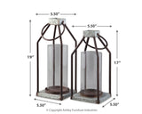 Diedrick - Gray / Black - Lantern Set (Set of 2) by Signature Design by Ashley® | Bel Furniture