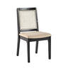 Modern Solid Wood Dining Chair With Rattan Inset Back (Set of 2) Beige by Walker Edison | Bel Furniture