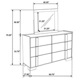 Hyland 6-drawer Dresser with Mirror Natural