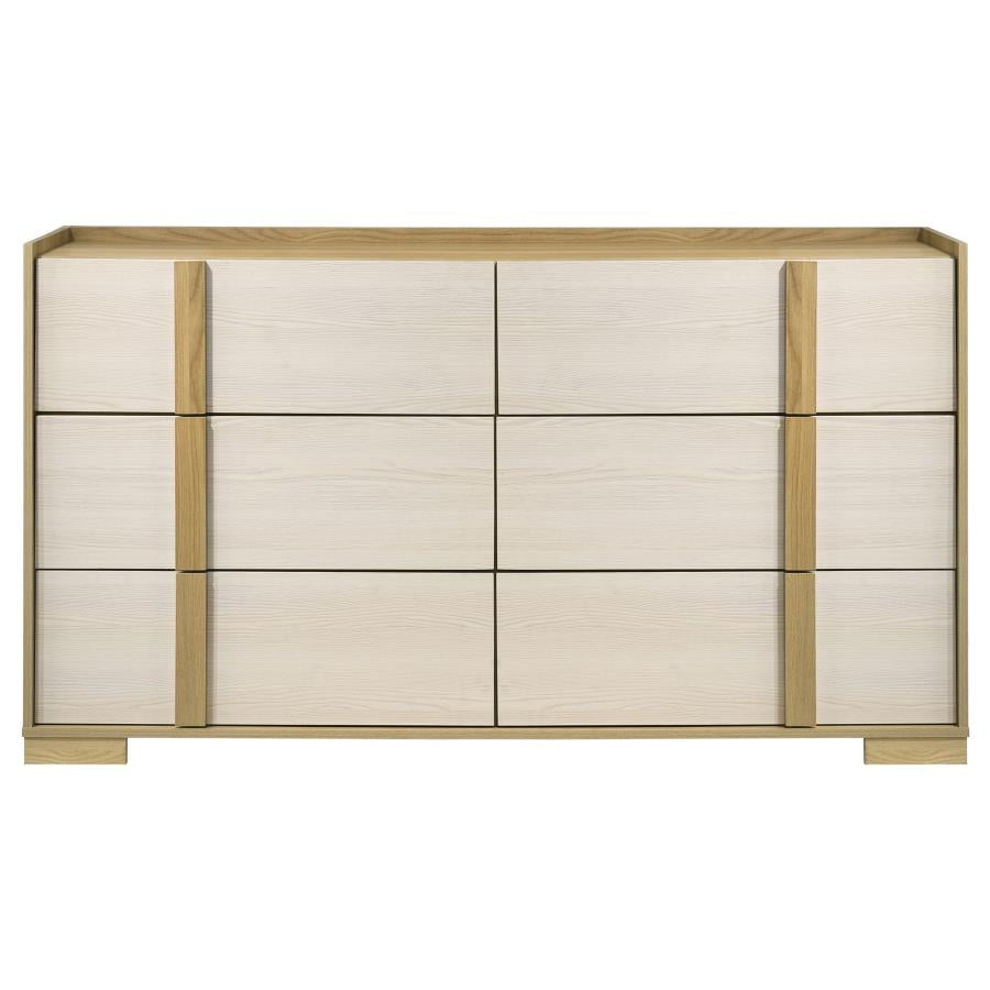 Hyland 6-drawer Dresser with Mirror Natural
