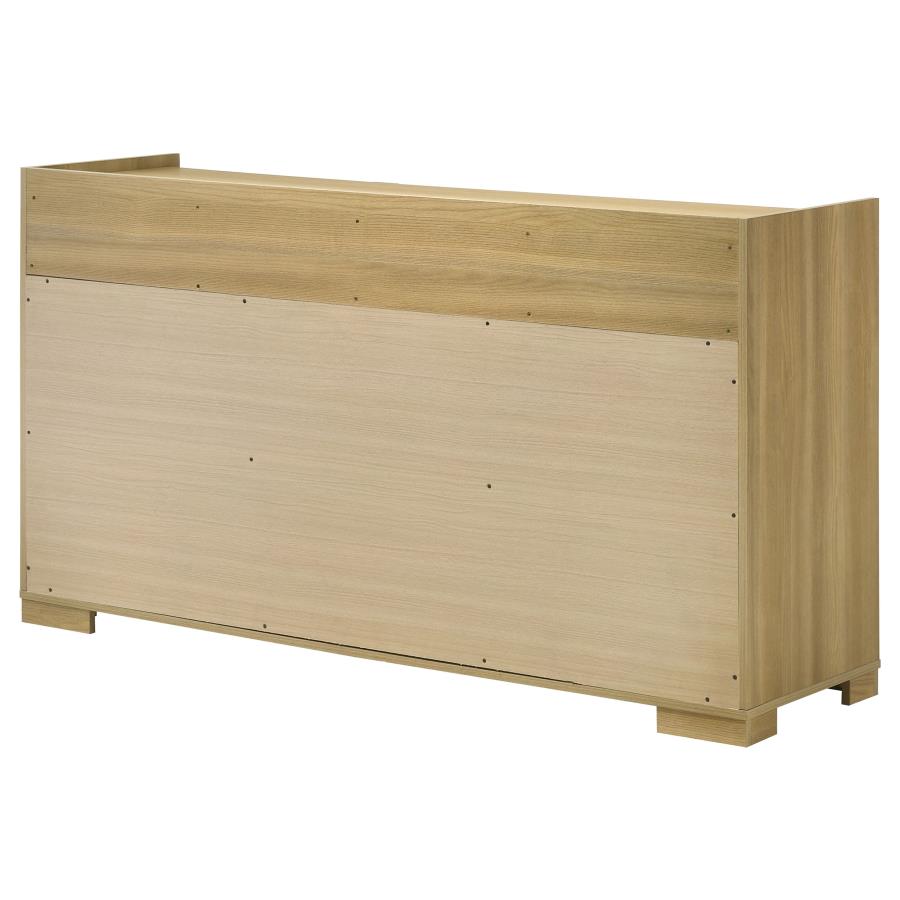 Hyland 6-drawer Dresser with Mirror Natural