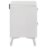Cassia - 2-Drawer Nightstand Bedside Table - White High Gloss