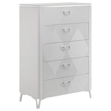 Cassia - 5-Drawer Bedroom Chest Of Drawers - White High Gloss