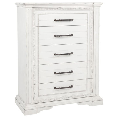 Mckinney 5-Drawer Bedroom Chest Of Drawers Vintage White