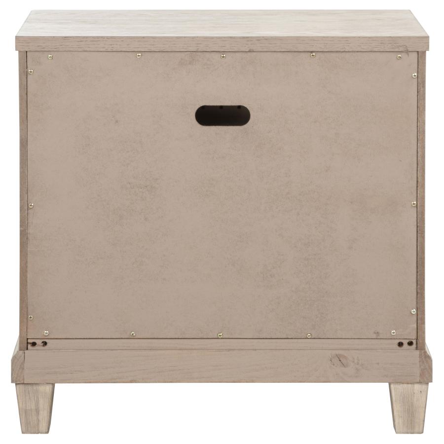 Pembroke - 2-Drawer Nightstand Bedside Table - Washed Oak