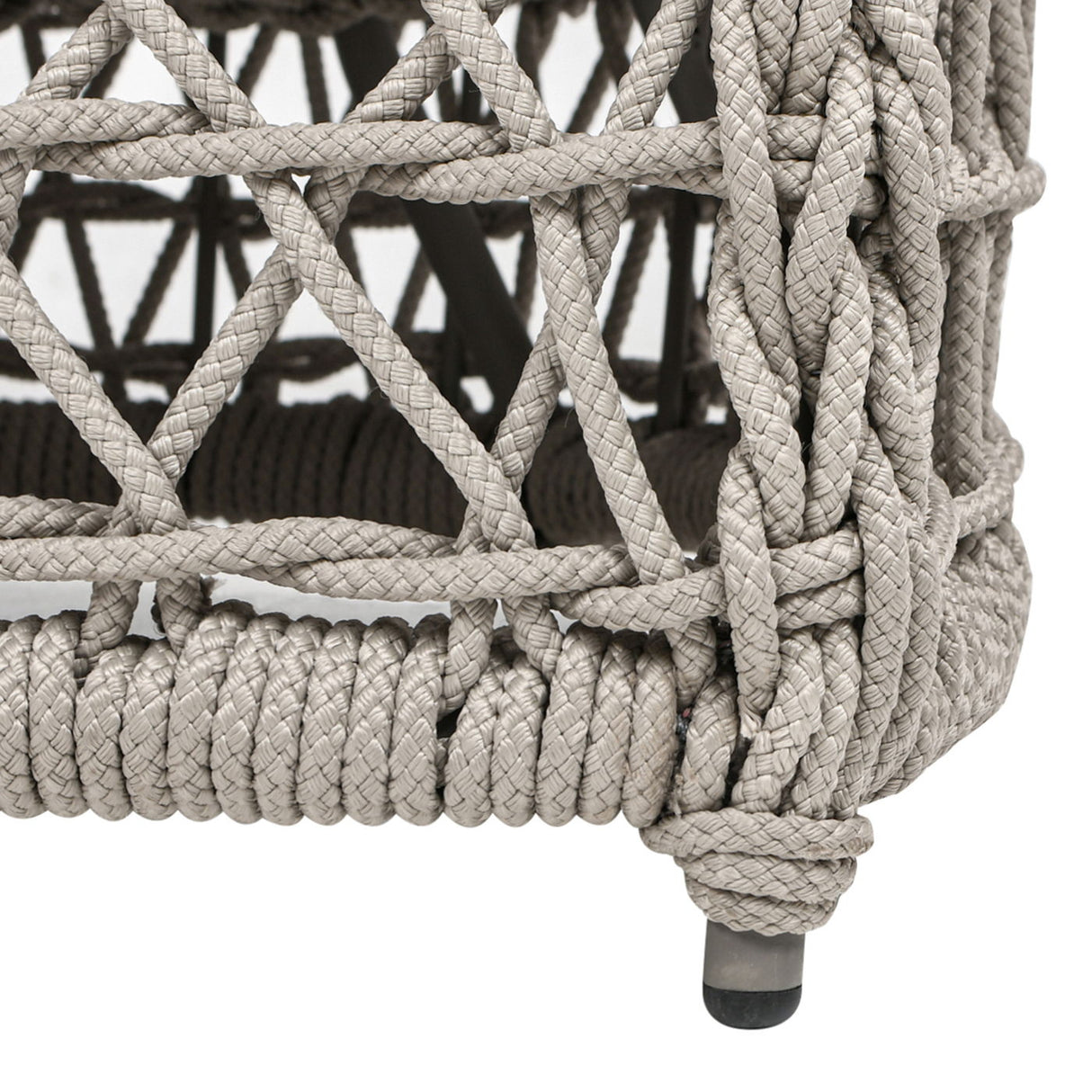 Everly - Frame Barrel Deep Seating Patio Loveseat Sofa Axroma Olefin - Oat Beige by Jennifer Taylor Home | Bel Furniture