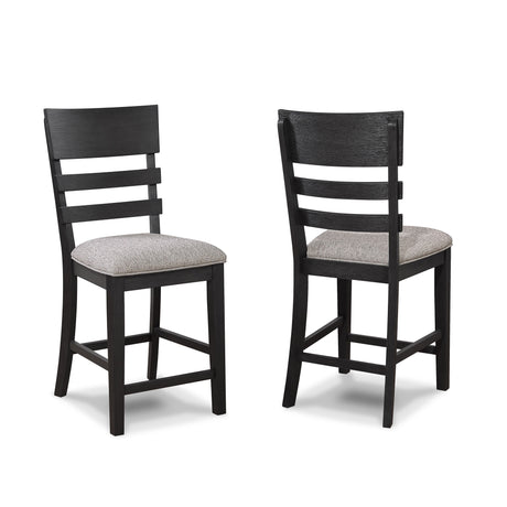 Guthrie - Counter Height Chair (Set of 2) - Charcoal & Gray by Crown Mark | Bel Furniture