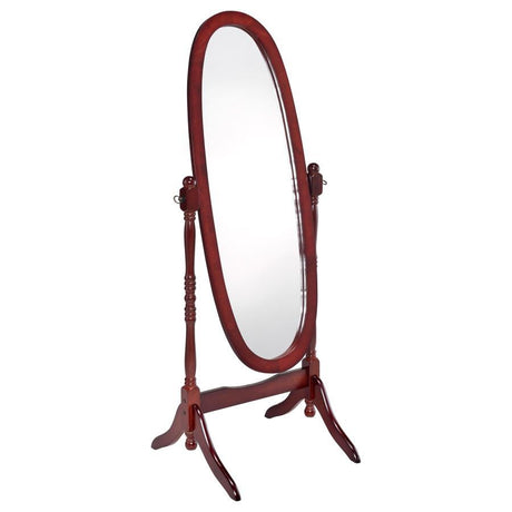 Foyet - Wood Adjustable Length Cheval Mirror Dark Brown by CoasterEveryday | Bel Furniture