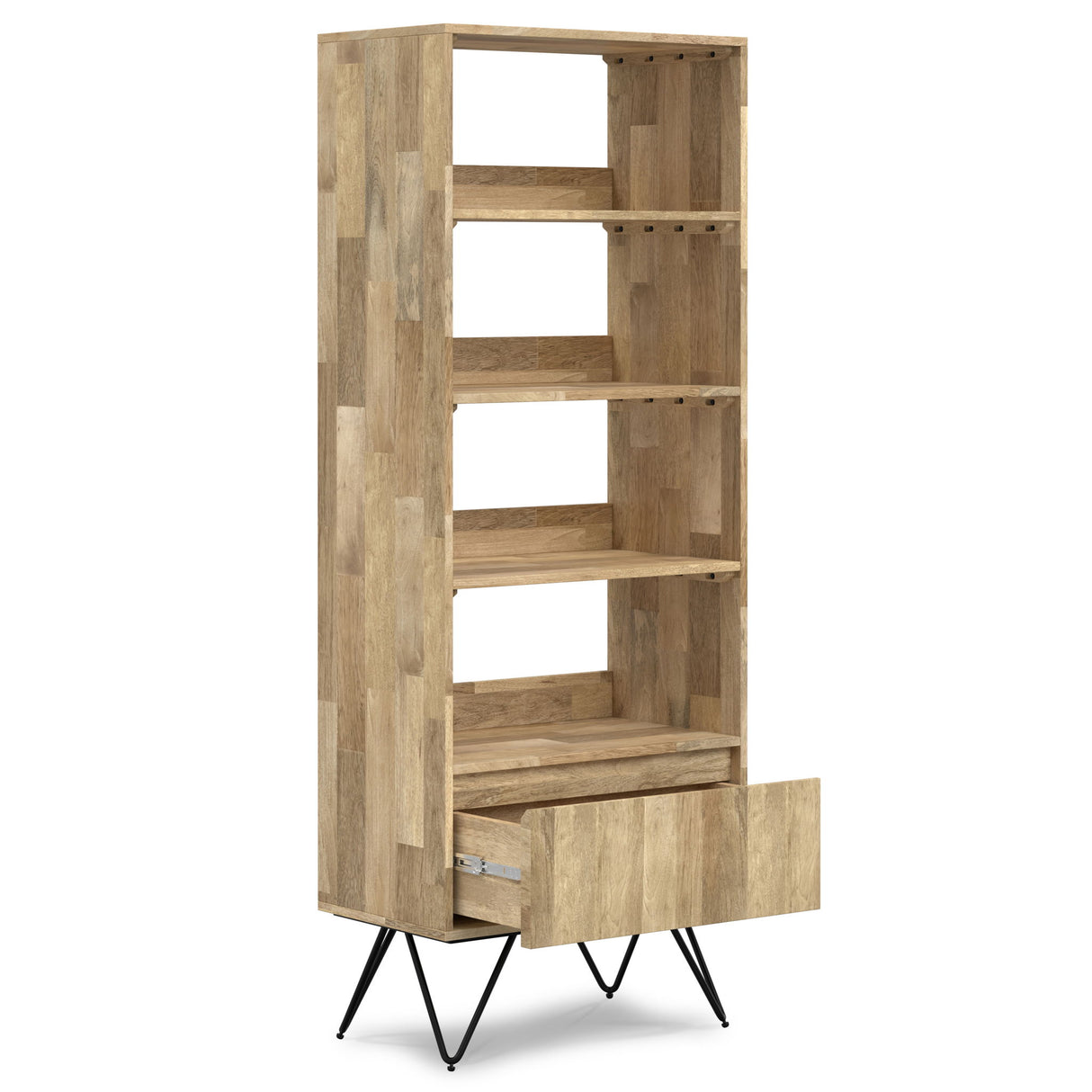 Hunter - Tall Bookcase - Natural by Simpli-Home | Bel Furniture