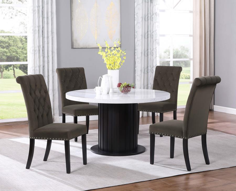 Sherry - Round Marble Top Dining Table Set