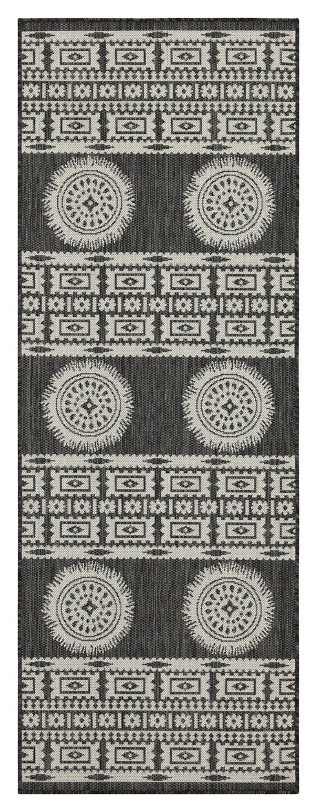 Sunshine - 2'7" X 7'3" Indoor / Outdoor Area Rug Dark Gray by Icona Home Decor | Bel Furniture