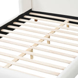 Modern Upholstered Bed Frame With Wingback Headboard
