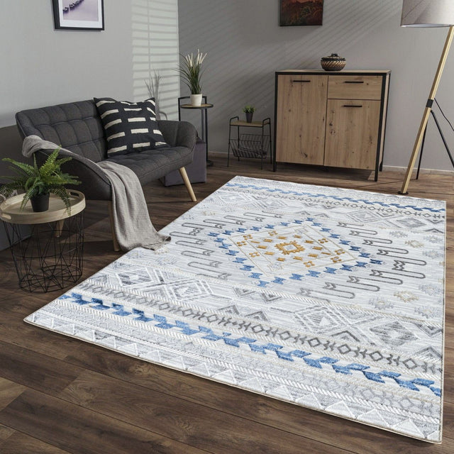Legacy - 5'3" X 7' Polypropylene Area Rug - Multi / White by Icona Home Decor | Bel Furniture