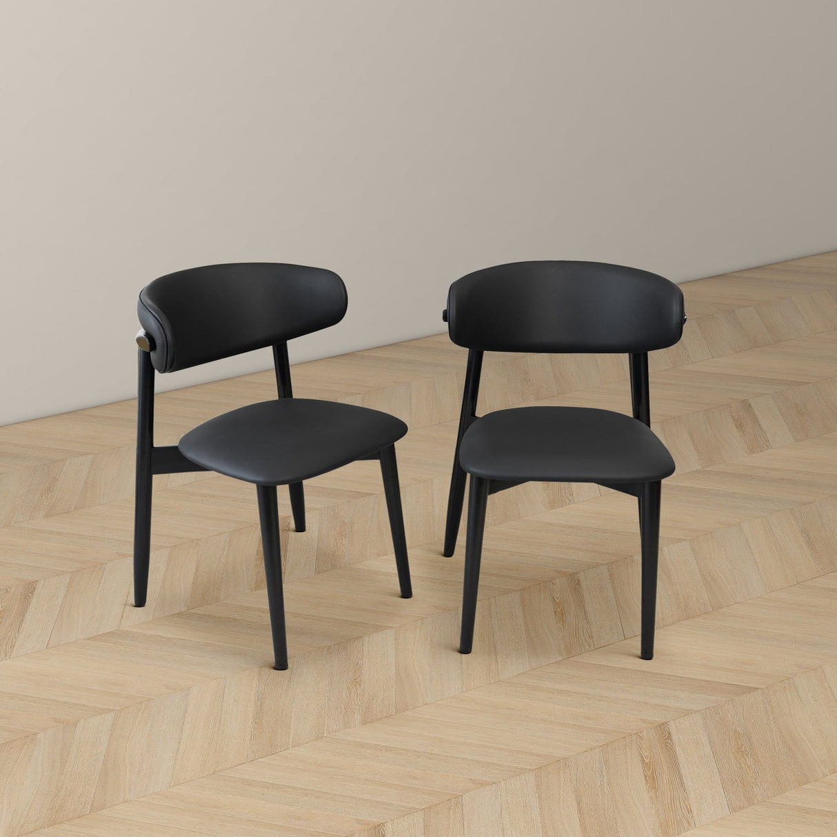 Korb - Dining Chair (Set of 2) - Black by Ashcroft Furniture | Bel Furniture
