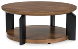 Kraeburn - Brown / Black - Round Cocktail Table by Signature Design by Ashley® | Bel Furniture