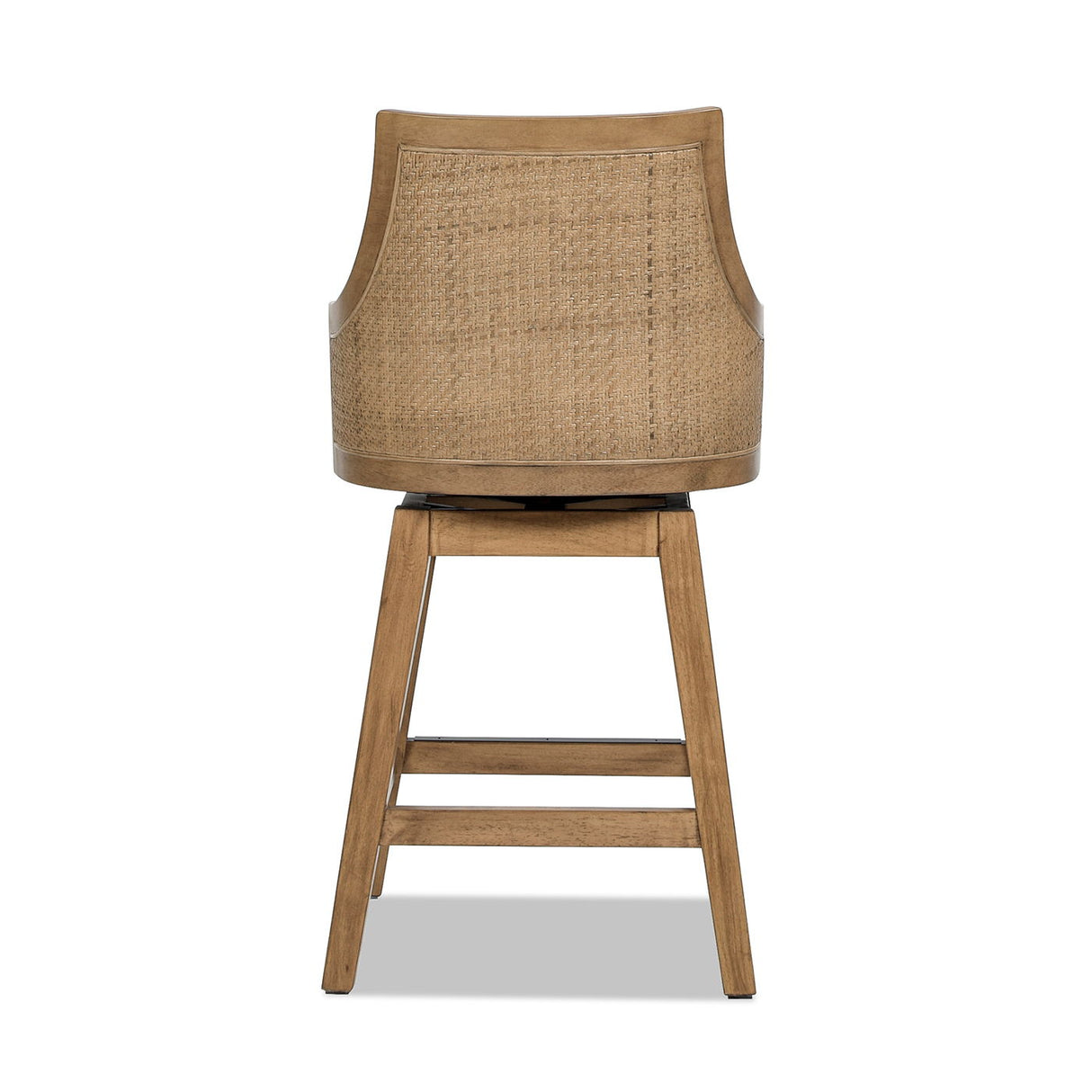Bahama - Cane High Back Swivel Counter Stool With Recessed Arms Textured Weave - Taupe Beige by Jennifer Taylor Home | Bel Furniture