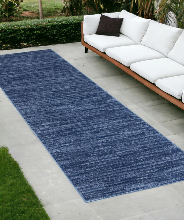 10' Non Skid Indoor / Outdoor Runner Rug - Blue