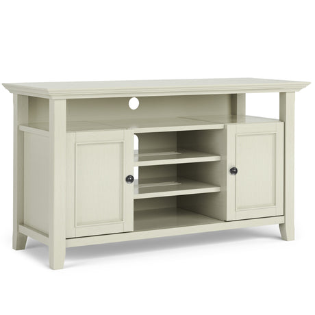 Amherst - TV Media Stand, Handcrafted White by Simpli-Home | Bel Furniture