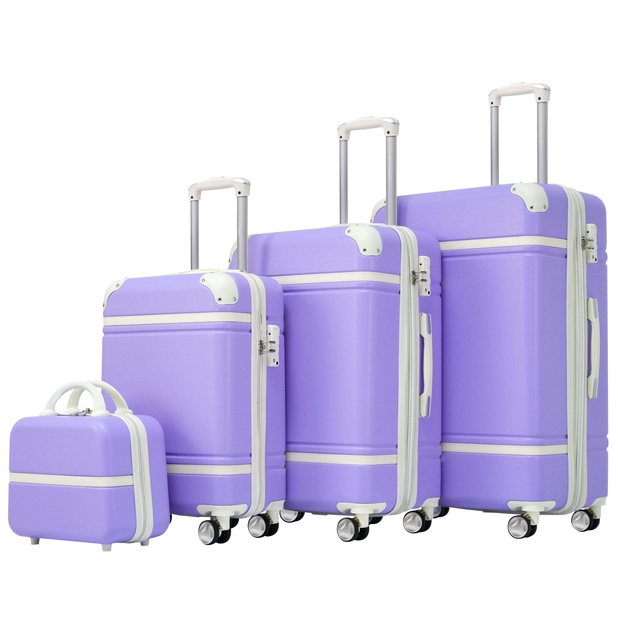 Hardshell Luggage Sets 4 Pieces 20" / 24" / 28" Luggages And Cosmetic Case Spinner Suitcase With Tsa Lock Lightweight