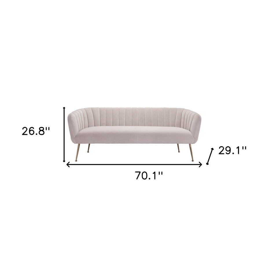 Polyester Sofa With Gold Legs - Beige