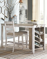 Skempton - White - Rectangular Counter Table With Storage by Signature Design by Ashley® | Bel Furniture
