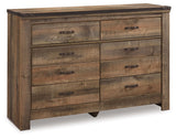 Trinell - Six Drawer Dresser - 61.34" x 15.98" x 42.99" - Brown Dark