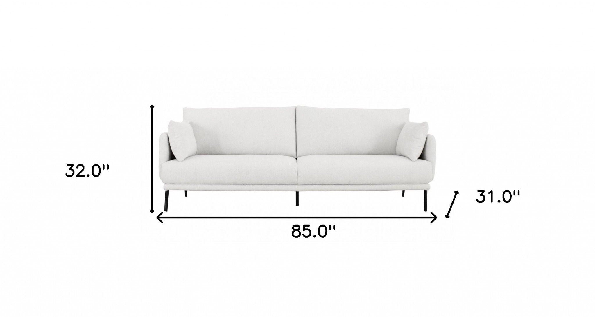 Modern Fabric Sofa - White / Black