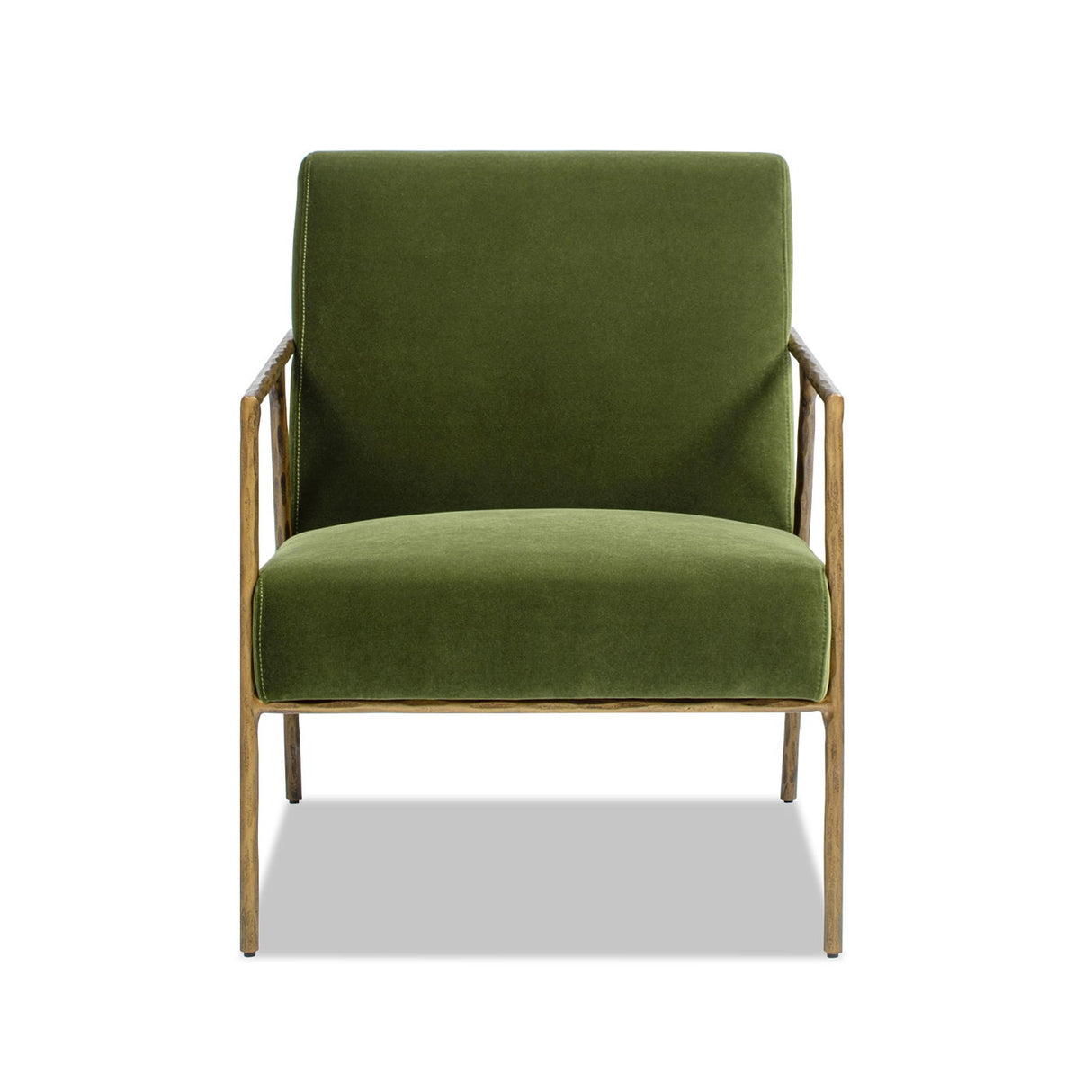 Aerin - Hammered Brass Upholstered Accent Arm Chair by Jennifer Taylor Home | Bel Furniture