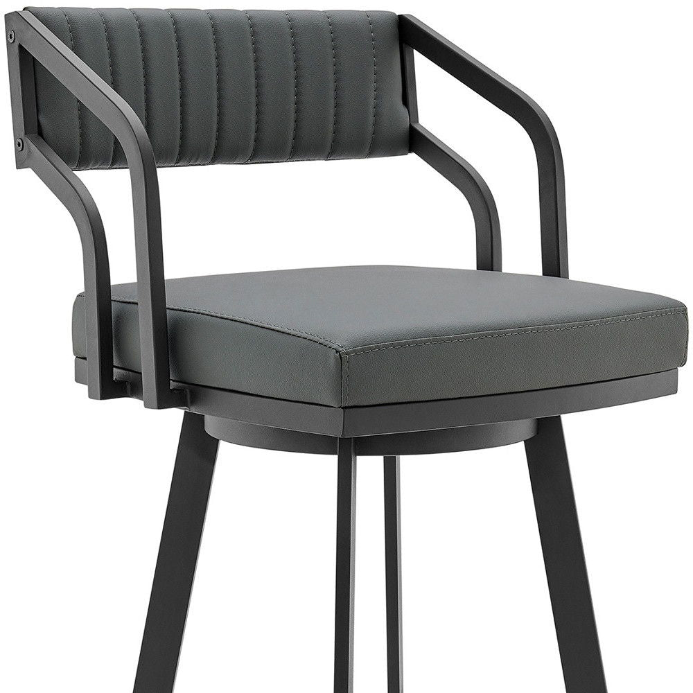 Swivel Low Back Counter Height Bar Chair - Gray / Black