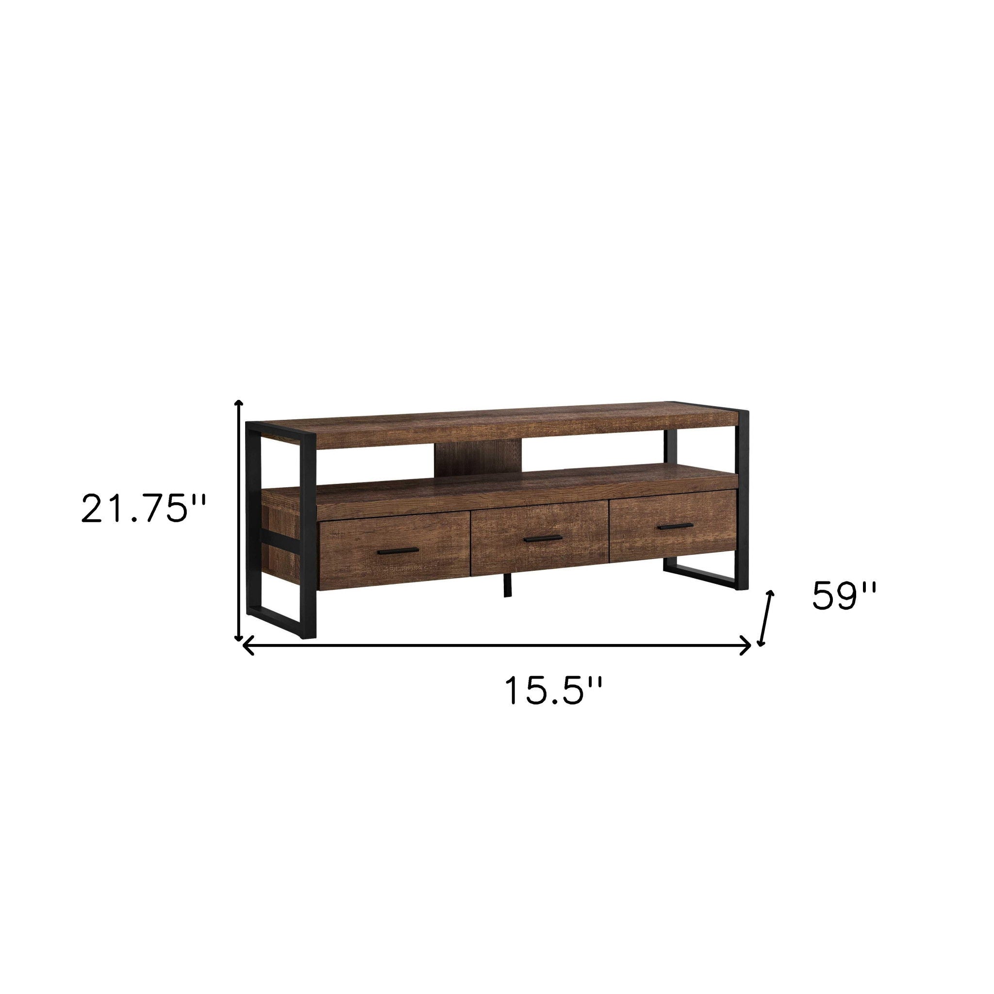 Cabinet Enclosed, Storage TV Stand - Brown / Black