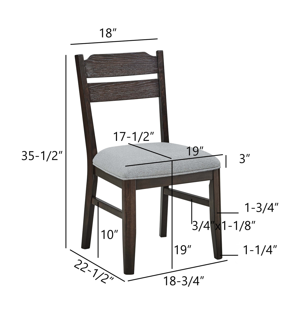 Higgins - Dining Chair (Set of 2) - Dark oak