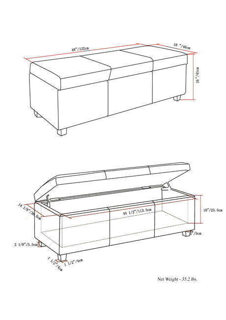 Avalon - Multifunctional Storage Ottoman Bench by Simpli-Home | Bel Furniture