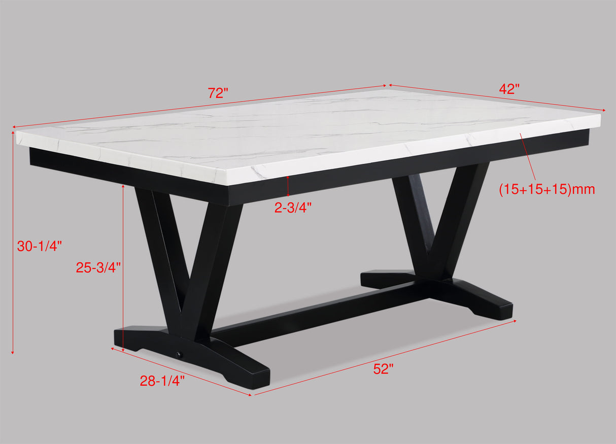 Tanner Faux Carrera Dining Table