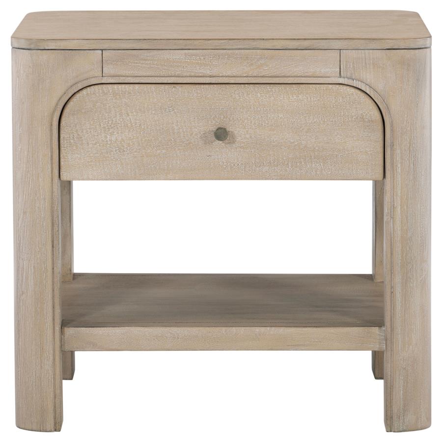 Solano - 1-Drawer Nightstand Bedside Table - Weathered Mango