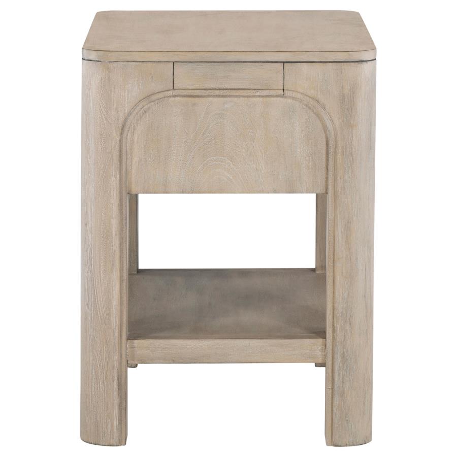 Solano - 1-Drawer Nightstand Bedside Table - Weathered Mango
