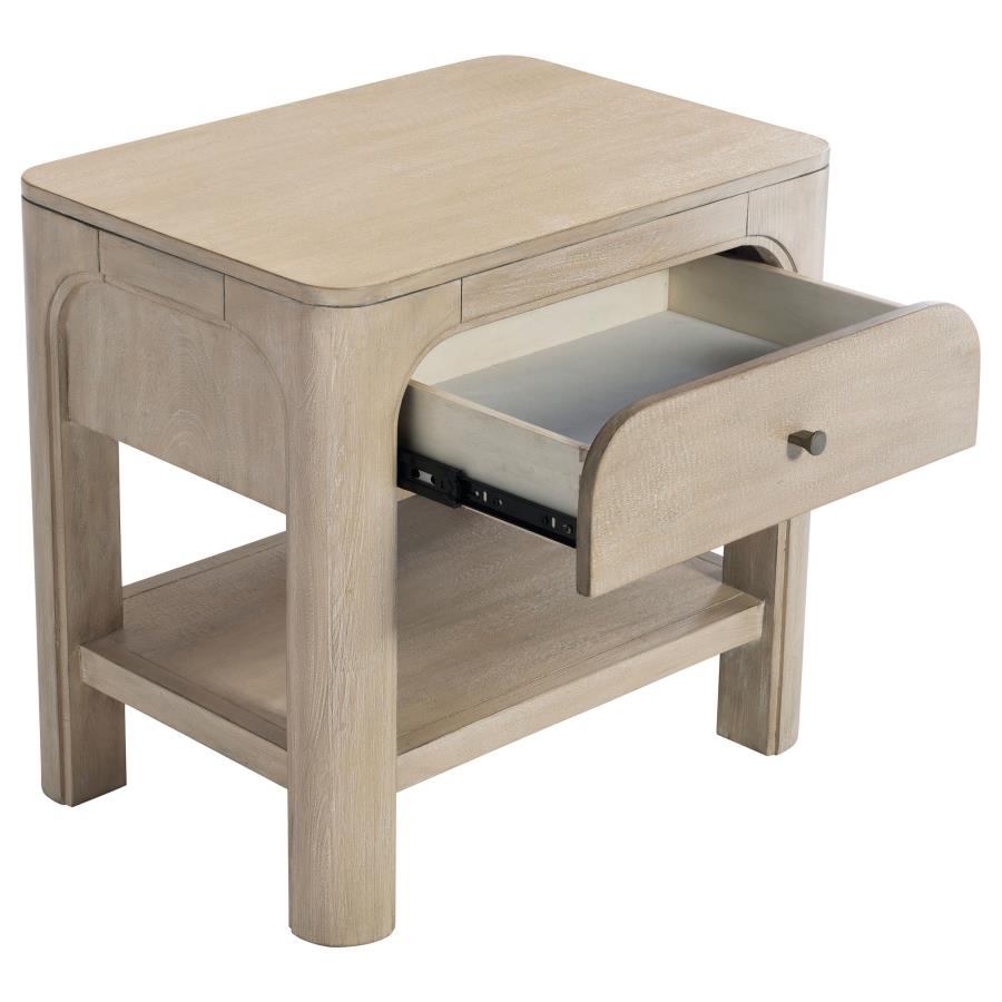 Solano - 1-Drawer Nightstand Bedside Table - Weathered Mango